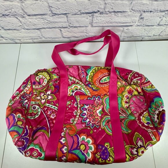 Vera Bradley Pink Paisley Viva La Vera (retired) Overnight Duffle Travel Bag